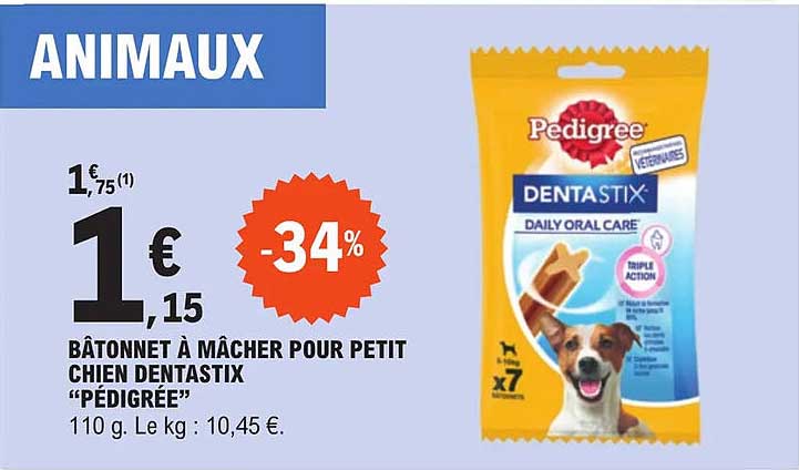 Bâtonnet à Mâcher Pour Petit Chien Dentastix "pedigree"