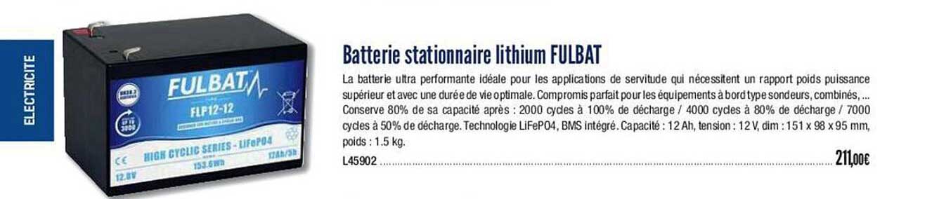 batterie stationnaire fulbat