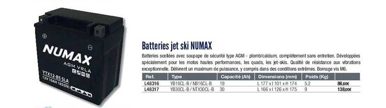 batteries jet ski numax