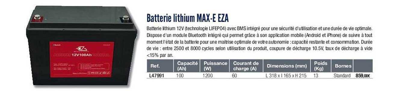 batteries lithium max-e eza
