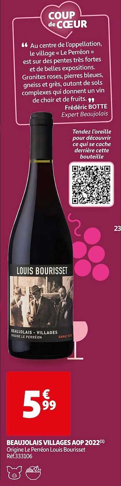 beaujolais villages aop 2022 origine le perréan louis bourisset