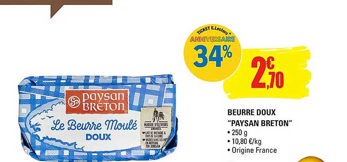 beurre doux "paysan breton"