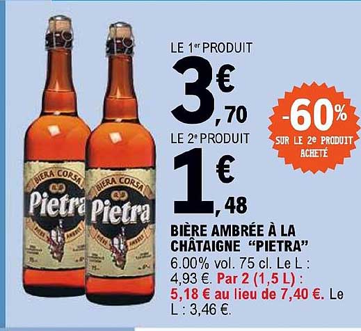 Bière Ambrée à La Châtaigne "pietra"