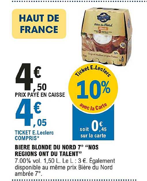 bière blonde du nord 7° "nos regions ont du talent"