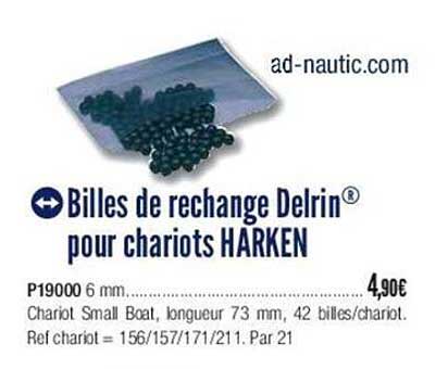 billes de rechange delrin pour chariots harken