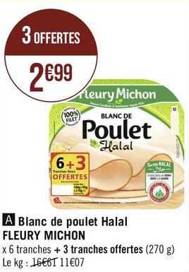 blanc de poulet halal fleury michon