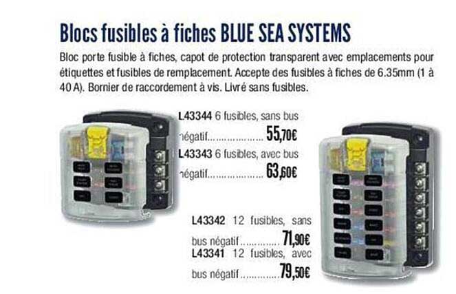 blocs fusibles fiches blue sea systems