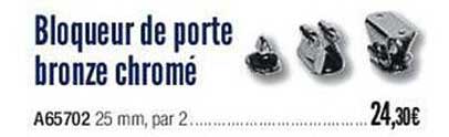 bloqueur de porte bronze chromé