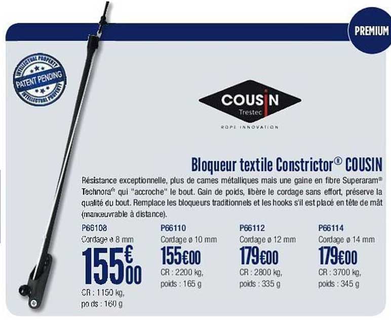 bloqueur textile constrictor cousin