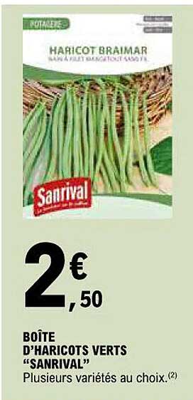 boîte d'haricots verts "sanrival"