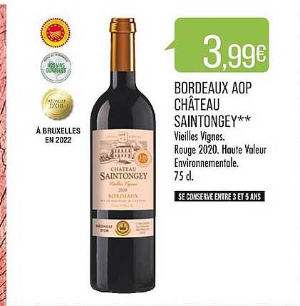 bordeaux aop château saintongey vieilles vignes