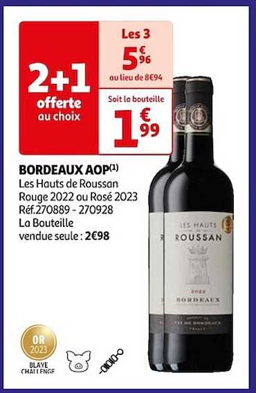 bordeaux aop les hauts de roussan rouge 2022 jou rosé 2023