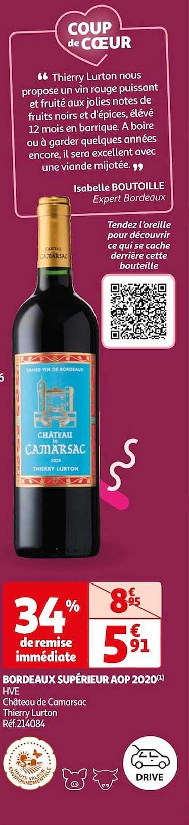 bordeaux supérieur aop 2020 hve château de camarsac therry lurton