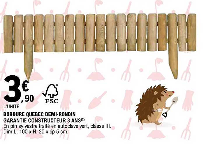 bordure quebec demi-rondin