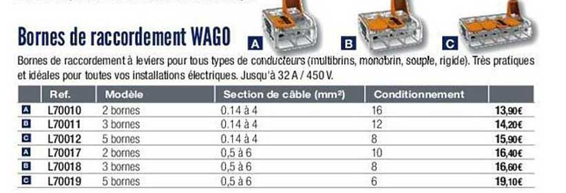 bornes de raccordement wago
