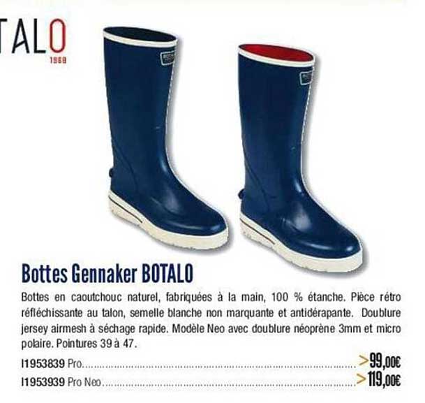 bottes gennaker botalo
