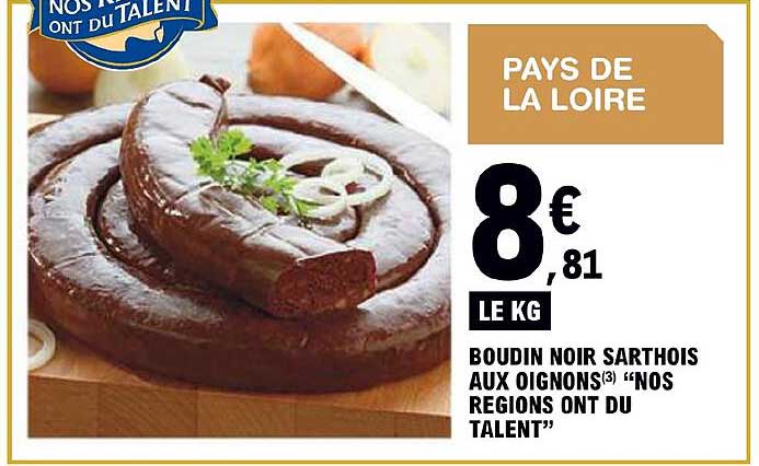 boudin noir sarthois aux oignons "nos regions ont du talent"