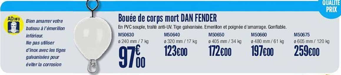 bouée de corps mort dan fender