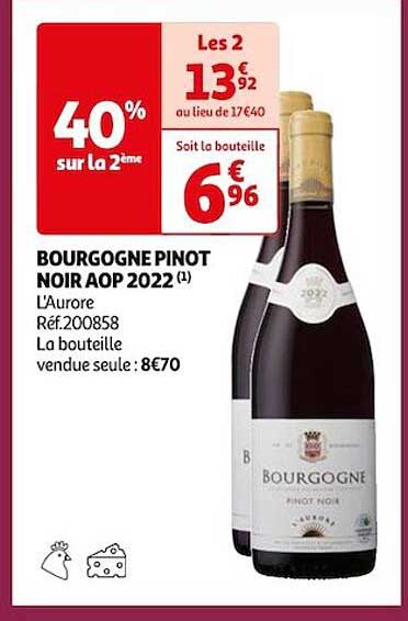 bourgogne pinot noir aop 2022 l'aurore