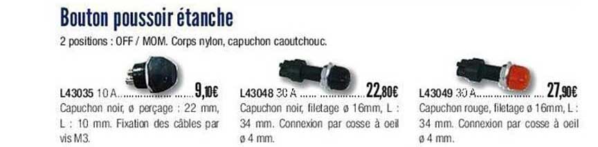 bouton poussoir étanche