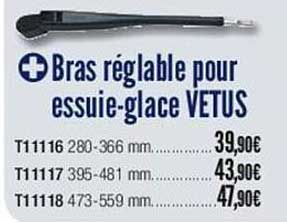 bras réglagle pour essuie-glace vetus