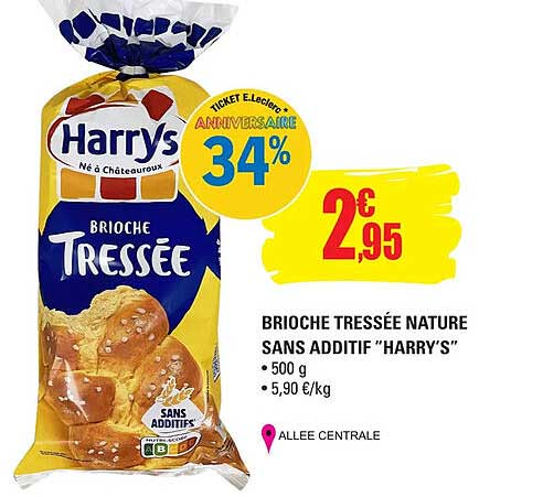 brioche tressée nature sans additif "harry's"