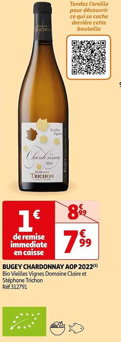 bugey chardonnay aop 2022 bio vieilles vignes domaine claire et stéphane trichon