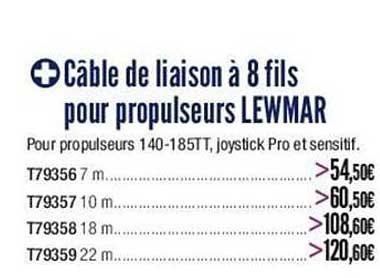 câble de liaison à 8 fils pour propulseurs lewmar