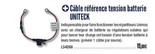 câble référence tension batterie uniteck