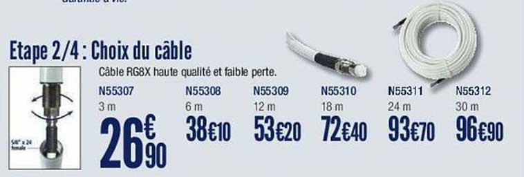 câble rg8x haute qualité et faible perte