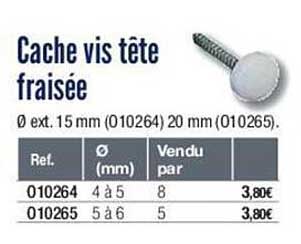 cache vis tête fraisée