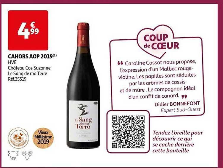 cahors aop 2019 hve châtau cos suzanne le sang de ma terre