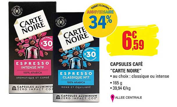 Capsules Café "carte Noire"