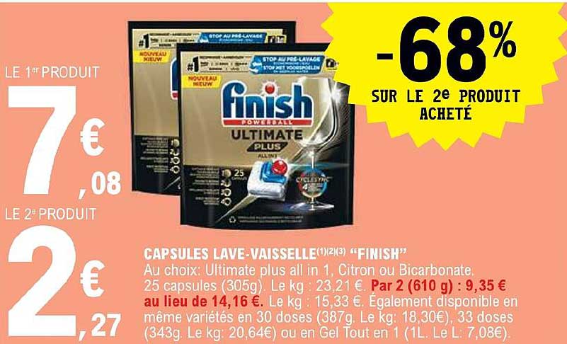 capsules lave-vaisselle "finish"