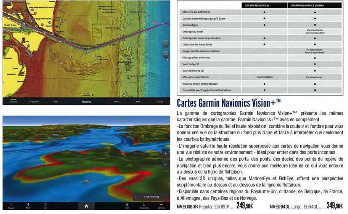cartes garmin navionics vision+