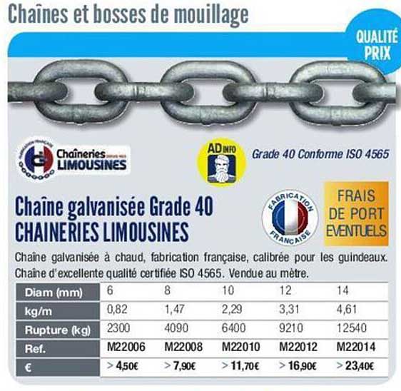 châine galvanisée grade 40 chaineries limousines
