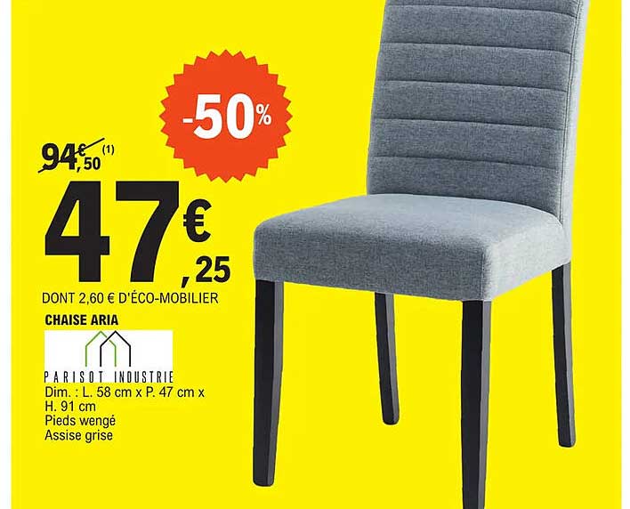 chaise aria parisot industrie