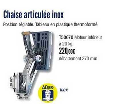 chaise articulée inox