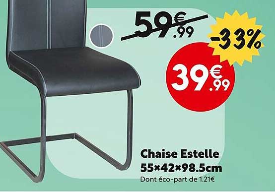 chaise estelle 55 x 42 x 98.5 cm