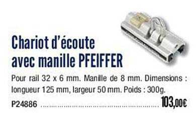 chariot d'écoute avec manille pffeiffer