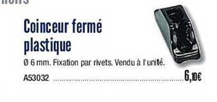 coinceur fermé plastique