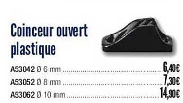 coinceur ouvert plastique