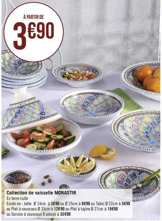 collection de vaisselle monastir
