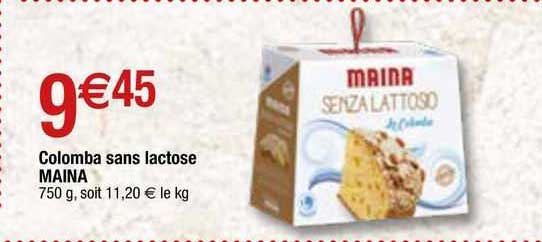 colomba sans lactose maina