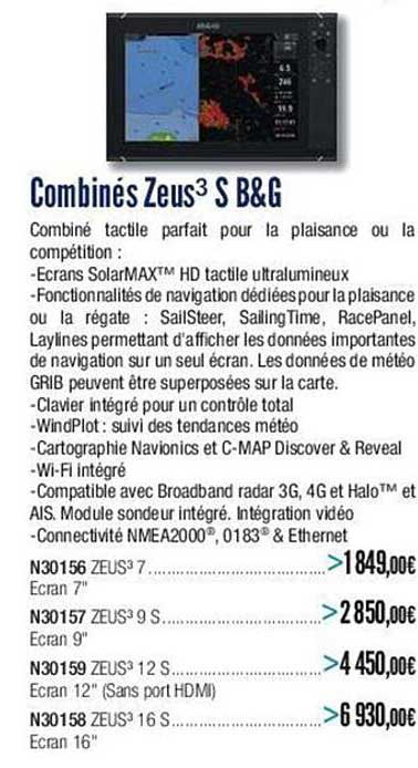 combinés zeus3 s b&g