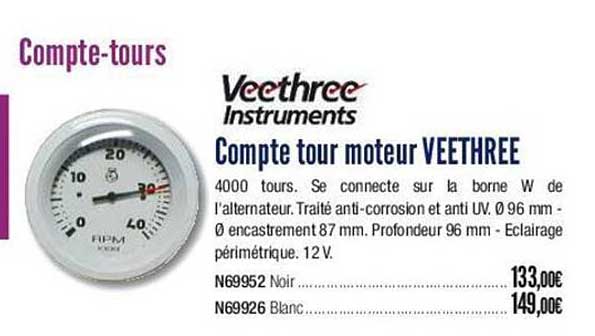 compte tour moteur veethree