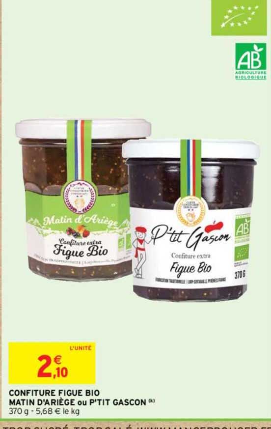confiture figue bio matin d'ariège ou p'tit gascon