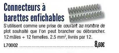 connecteurs à barettes enfichables