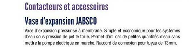 contacteurs et accessoires vase d'expansion jabsco