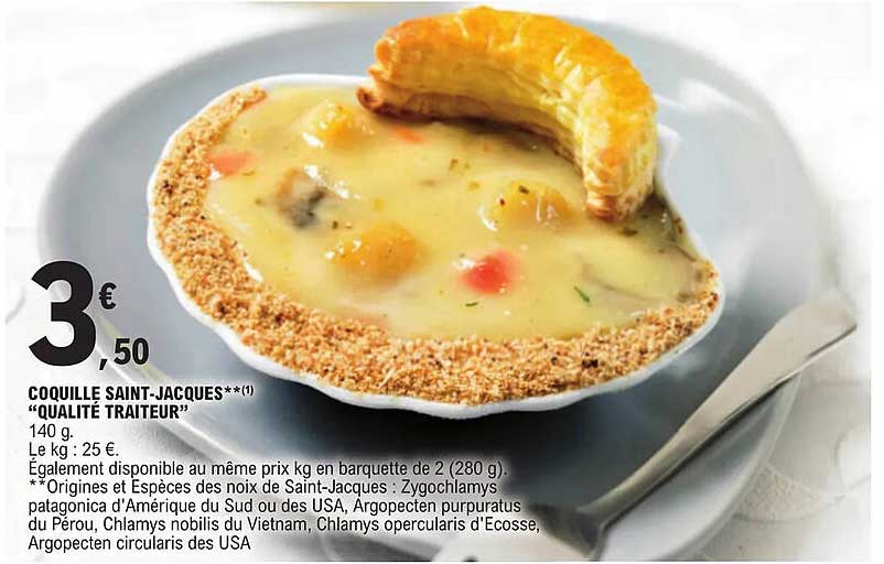 coquille saint-jacques qualité traiteur